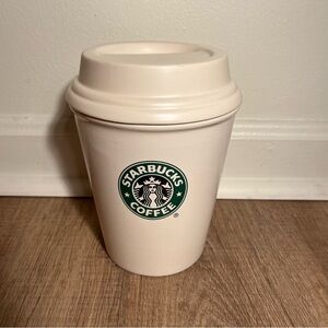 Starbucks Coffee Canister Storage To Go Cup Ceramic Cookie Jar